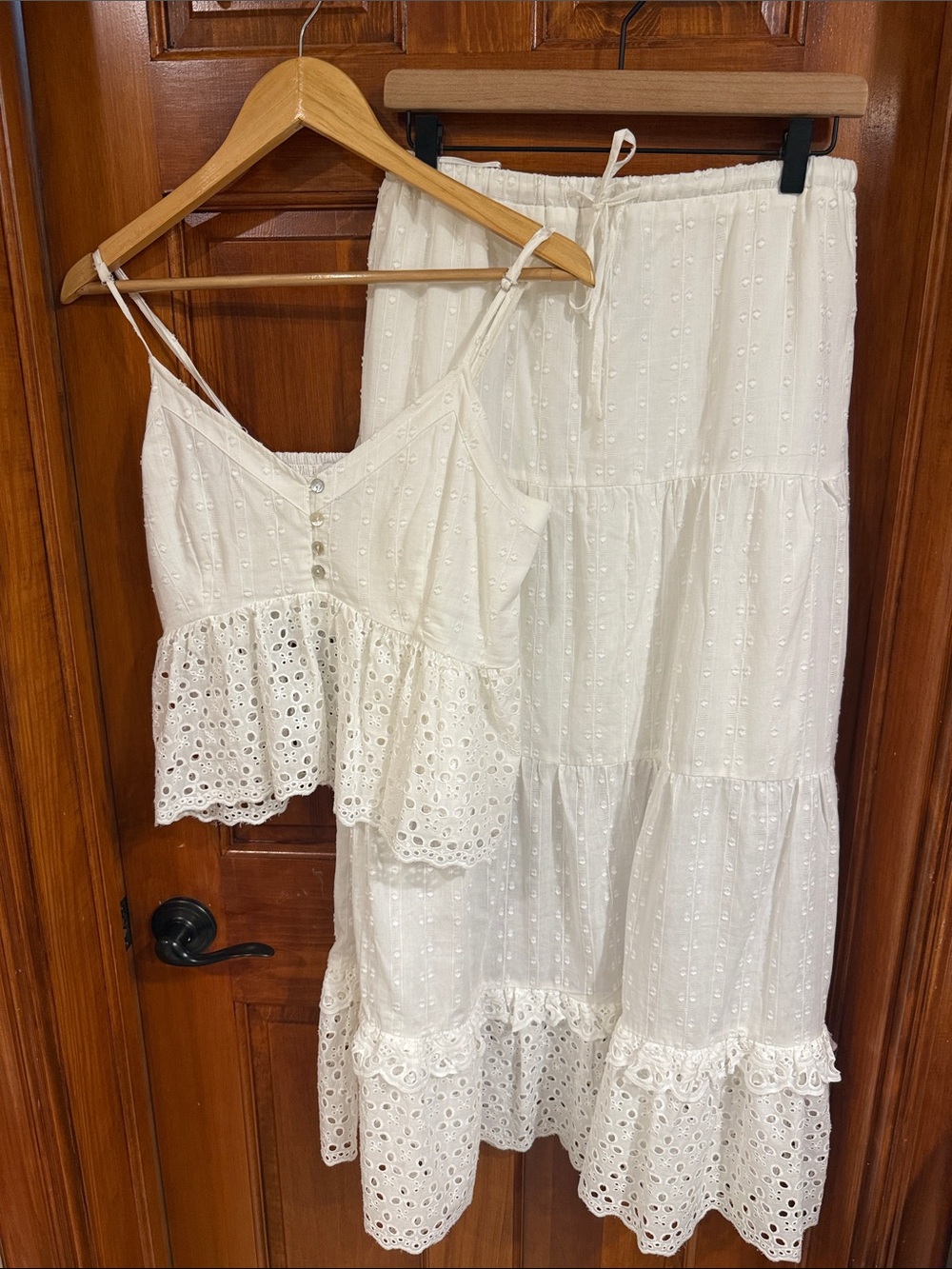 White Eyelet Maxi Skirt - Women's Maxi Skirt